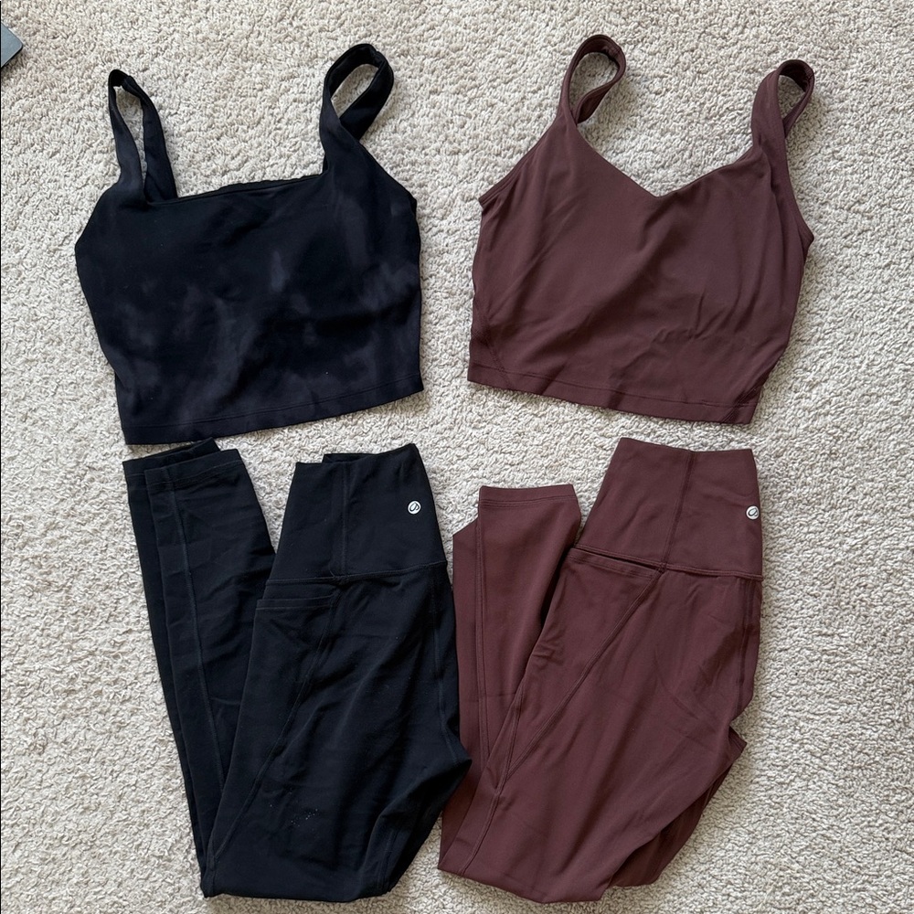 CRZ Yoga Butterluxe Leggings and Square Neck + V neck Longline Bras